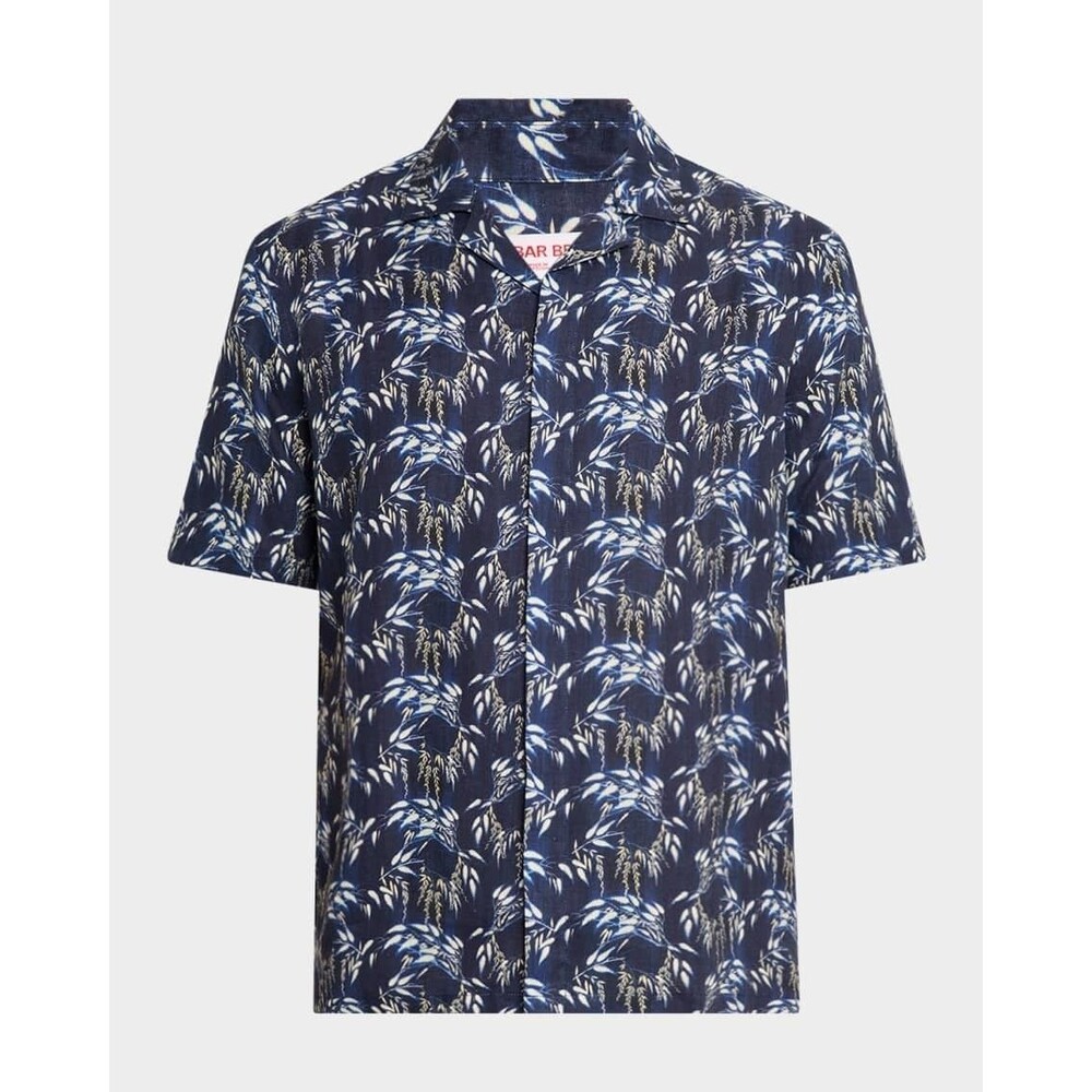 ORLEBAR BROWN Button Shirt Mens Medium Blue 100% Linen MAITAN CATKIN $445